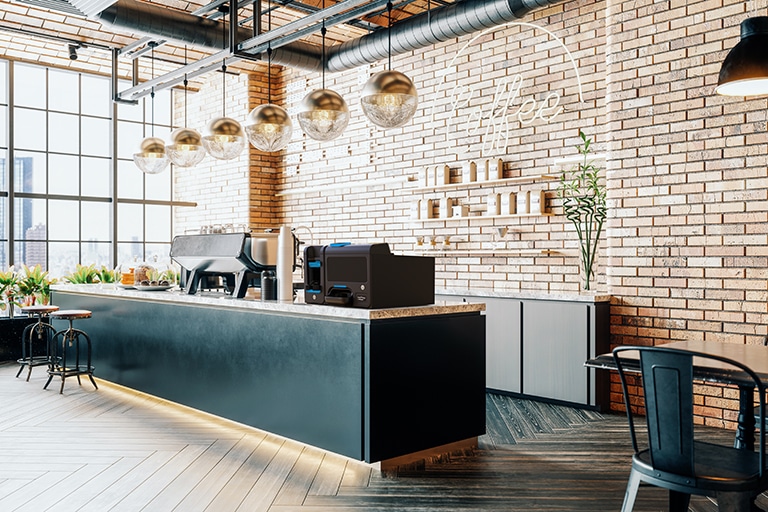 Interior of a third wave coffee shop.